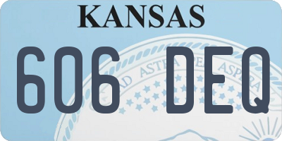 KS license plate 606DEQ