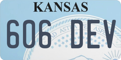 KS license plate 606DEV