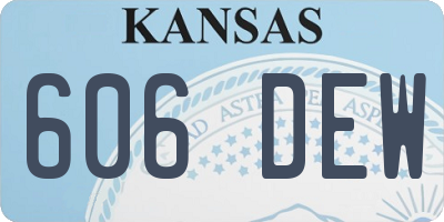 KS license plate 606DEW