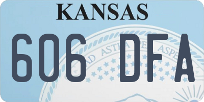 KS license plate 606DFA