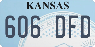 KS license plate 606DFD