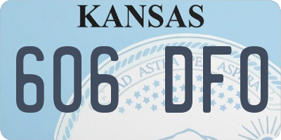 KS license plate 606DFO
