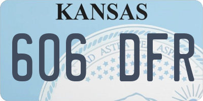 KS license plate 606DFR