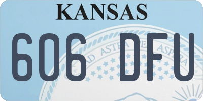 KS license plate 606DFU