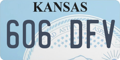 KS license plate 606DFV