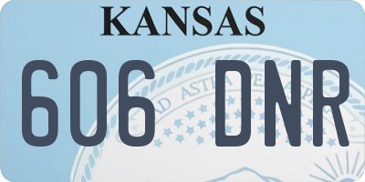 KS license plate 606DNR