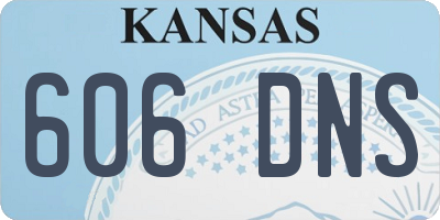 KS license plate 606DNS