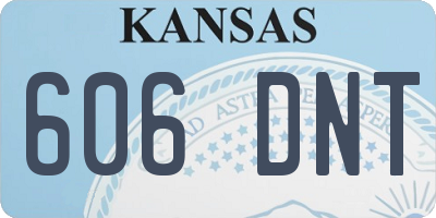 KS license plate 606DNT