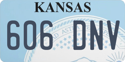KS license plate 606DNV