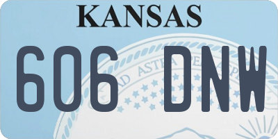 KS license plate 606DNW