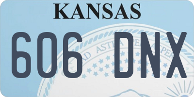 KS license plate 606DNX