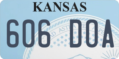 KS license plate 606DOA