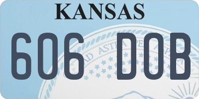 KS license plate 606DOB