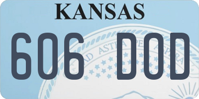KS license plate 606DOD