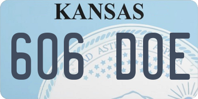 KS license plate 606DOE