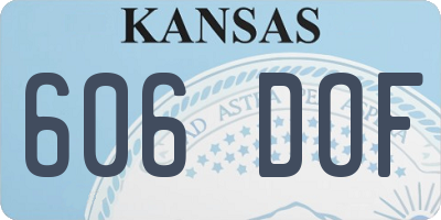 KS license plate 606DOF