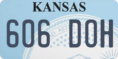 KS license plate 606DOH