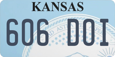 KS license plate 606DOI