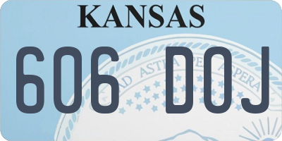 KS license plate 606DOJ
