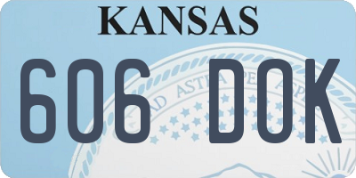 KS license plate 606DOK