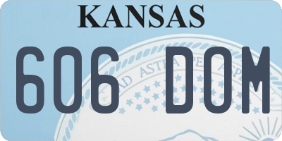 KS license plate 606DOM