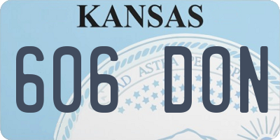 KS license plate 606DON