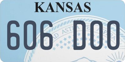 KS license plate 606DOO