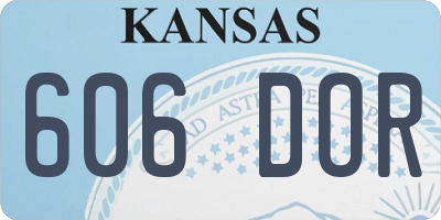 KS license plate 606DOR