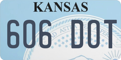 KS license plate 606DOT