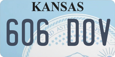 KS license plate 606DOV