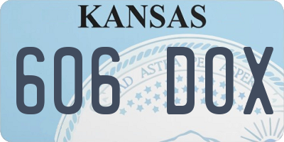 KS license plate 606DOX