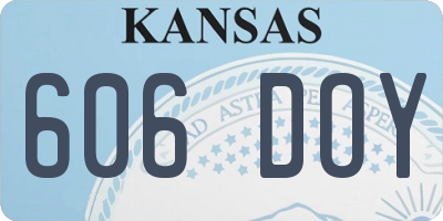 KS license plate 606DOY