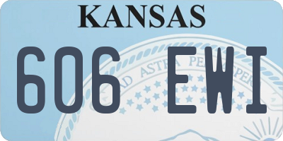 KS license plate 606EWI