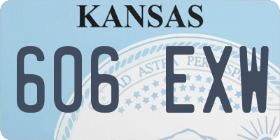 KS license plate 606EXW