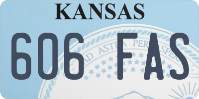 KS license plate 606FAS