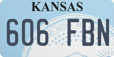 KS license plate 606FBN