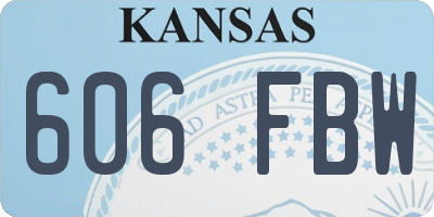 KS license plate 606FBW