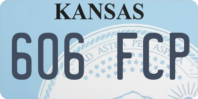 KS license plate 606FCP