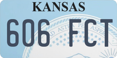 KS license plate 606FCT