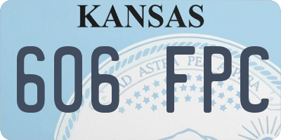 KS license plate 606FPC