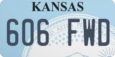 KS license plate 606FWD