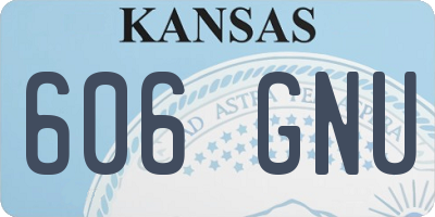 KS license plate 606GNU