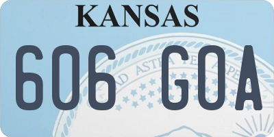 KS license plate 606GOA