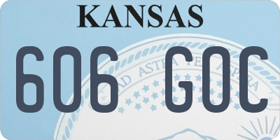 KS license plate 606GOC