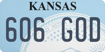 KS license plate 606GOD