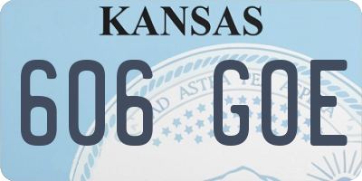 KS license plate 606GOE
