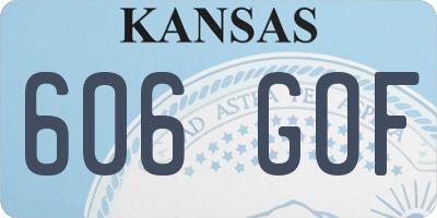 KS license plate 606GOF