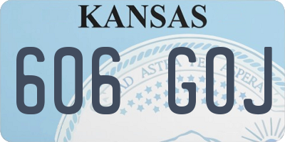 KS license plate 606GOJ