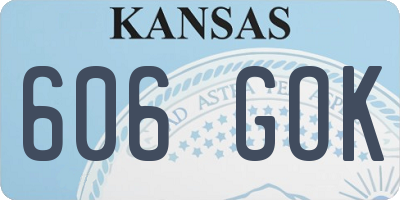KS license plate 606GOK