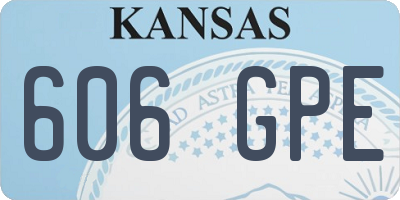 KS license plate 606GPE